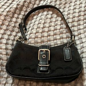 EUC Coach mini bag in black signature pattern